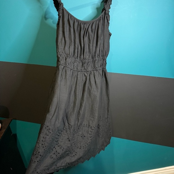 Old Navy Black Ruched Mini Sundress cotton blend - Picture 3 of 13